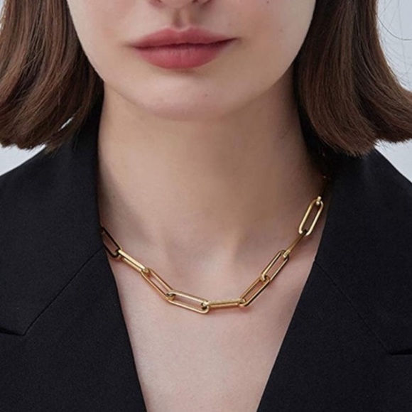 House of Harlow 1960 Jewelry - ✨NWT HOUSE OF HARLOW 18K GOLD PLATED PAPERCLIP CHAIN LINK NECKLACE